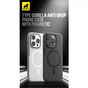 HUSĂ! - Apple iPhone 15 TG Frosted Anti-Drop Magsafe Back Cover - Negru