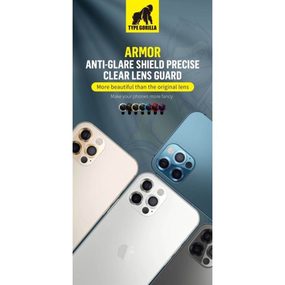 Film de protecție din sticlă pentru cameră 3D pentru Apple iPhone 12 Pro Max TG Armor - Albastru