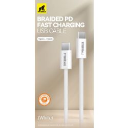   Tip Gorilla împletit PD USB Type-C 100W 2M cablu de date - alb