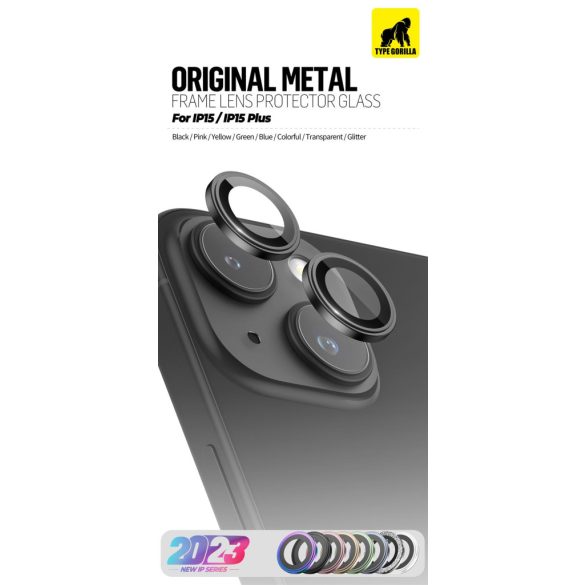Apple iPhone 15 Pro/15 Pro Max/16 Pro/16 Pro Max TG Film de sticlă protector pentru cameră 3D original din metal - transparent