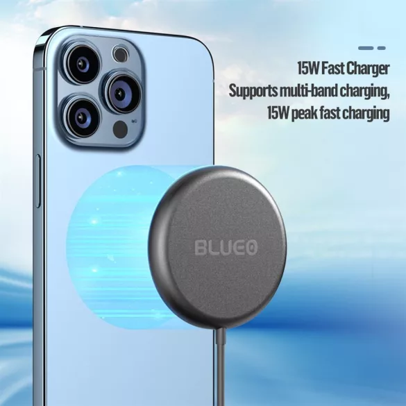 Încărcător magnetic wireless Blueo 15W - Grafit