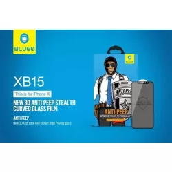   Apple iPhone XS Max Blueo Noua folie de sticla curbata 3D Anti-Peep Stealth - neagra