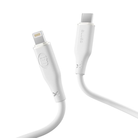 Cablu de date Blueo Silicon Liquid PD Lightning 20W 1.2M - Alb