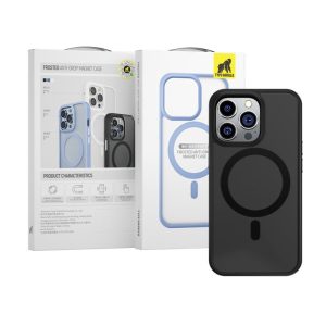 HUSĂ! - Husă din spate pentru Apple iPhone 14 Max TG, mată anti-cădere Magsafe - neagră