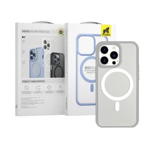 Husă din spate pentru Apple iPhone 14 Pro TG, mată anti-cădere Magsafe - gri