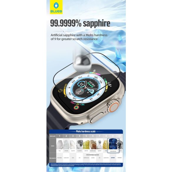 Apple iWatch Ultra 49mm Blueo Exclusive Titanium încadrată cu cristal de safir - Transparent