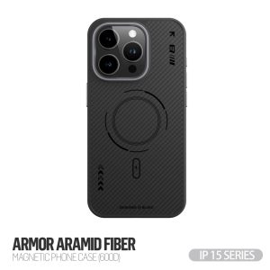 Apple iPhone 15 Pro Blueo Armor Aramid Fiber (600D) Magsafe Husă spate - Negru
