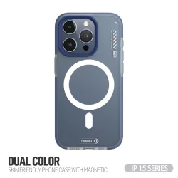   HUSĂ! - Husa din spate Apple iPhone 15 Pro Max TG Dual Color Skin Magsafe - Albastru