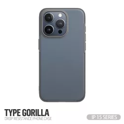   HUSĂ! - Husă din spate Apple iPhone 15 TG cu rezistență la cădere - gri