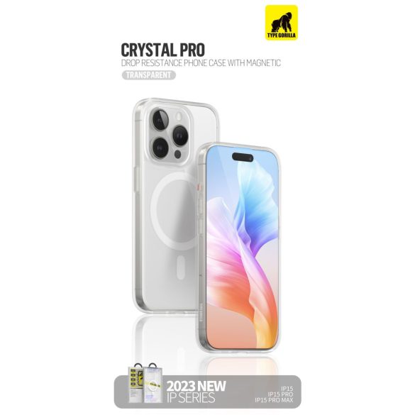 Husă din spate Apple iPhone 15 Pro Max TG Crystal Drop Magsafe - Transparentă