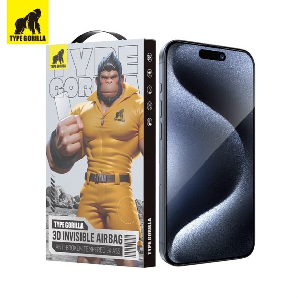 Apple iPhone 14 Pro Max/15 Plus TG Airbag invizibil Film 3D din sticlă complet anti-rupt - negru