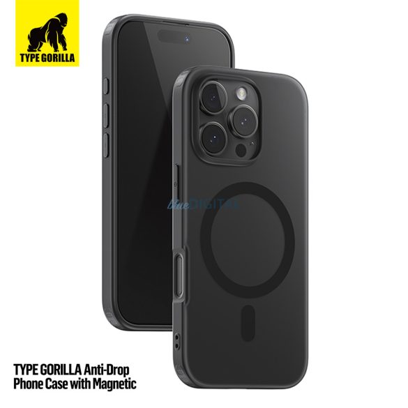 HUSĂ! - Apple iPhone 17 Air TG Frosted Anti-Drop Magsafe Back Cover - Negru