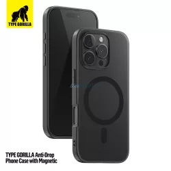   HUSĂ! - Apple iPhone 17 Pro Max TG Frosted Anti-Drop Magsafe Back Cover - Negru