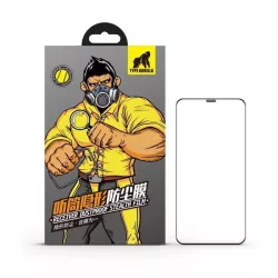   Receptor Apple iPhone XR/11 TG Film complet din sticlă din mătase 2.5D rezistent la praf - negru