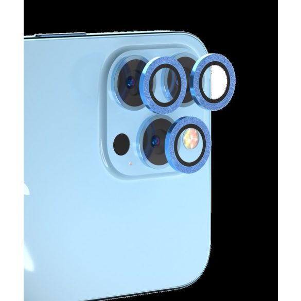 Apple iPhone 14 Pro/14 Pro Max Devia Peak Glitter 3D Metal Camera Film de protecție din sticlă - auriu