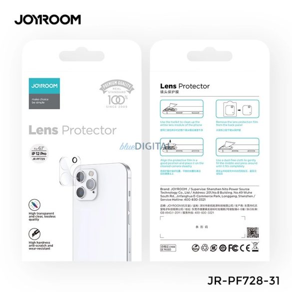 Apple iPhone 11 Pro/11 Pro Max Joyroom JR-PF075 Film de protecție pentru cameră 3D din sticlă - transparent