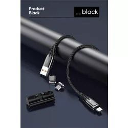   Cablu de date magnetic Joyroom S-M408 3A Lightning 1.2M - negru