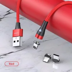   Cablu de date magnetic Joyroom S-1021X1 2.1A Lightning 1M - roșu