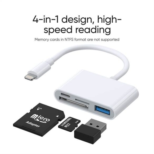 JOYROOM S-H142 Lightning/OTG și adaptor încărcător - alb