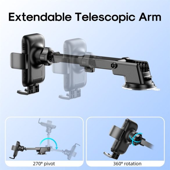 JOYROOM JR-ZS245 Planșa de bord pentru mașină de aliniere 15W Încărcător și suport pentru mașină fără fir - negru