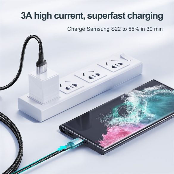 Cablu de date Joyroom S-UC027A10 2,4A USB Type-C 3M - negru