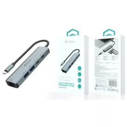 Devia EC701 Leopard 5in1 Multi PD HUB Adaptor - Grafit