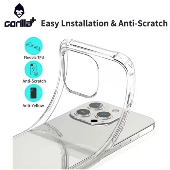 HUSĂ! - Apple iPhone 16 Pro Gorilla+ Anti Shock TPU Caz - Transparent