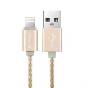 Cablu de date DEVIA Fashion Lightning MFI 1.2M - Aur roz