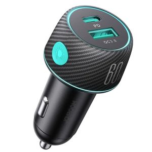Joyroom CCN01 PD+QC 3.0 60W RGB Led Incarcator Auto - Negru