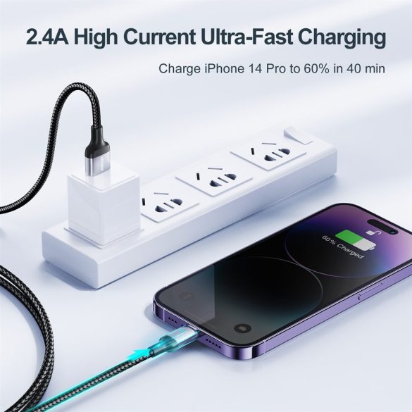 Cablu de date Joyroom S-UL012A10 2.4A Lightning 1.2M - negru