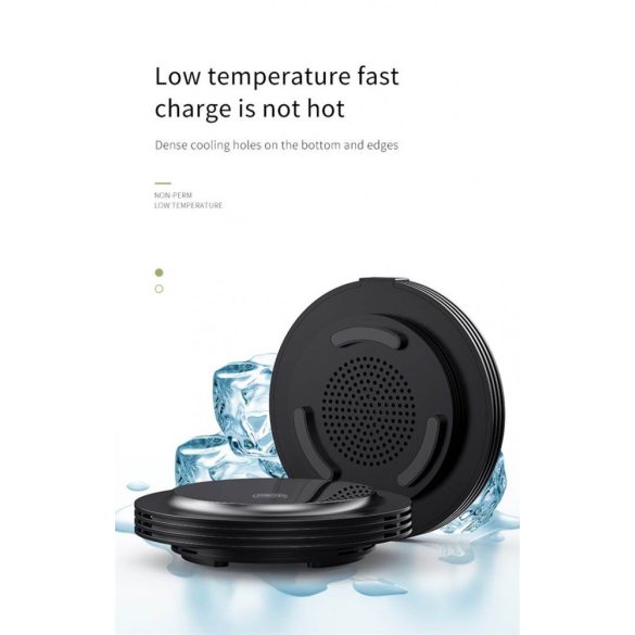 JOYROOM JR-A16 Cooler QC 3.0 18W Cap de încărcare + încărcător wireless Încărcător de birou - negru