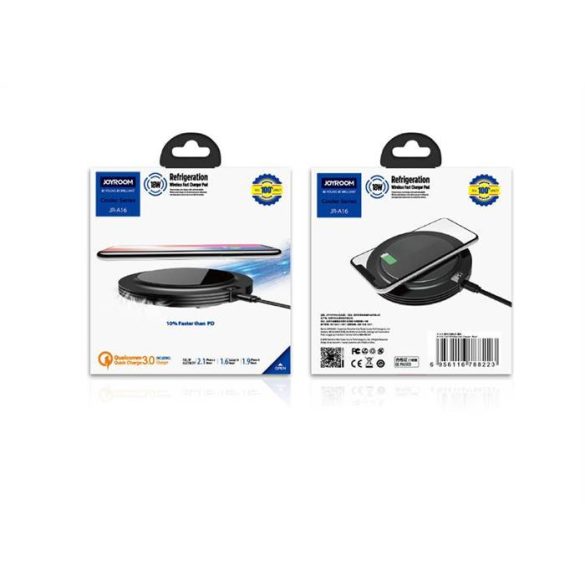 JOYROOM JR-A16 Cooler QC 3.0 18W Cap de încărcare + încărcător wireless Încărcător de birou - negru