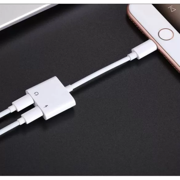 JOYROOM S-M403 Ben 2X Lightning Audio și Adaptor de încărcare - Alb
