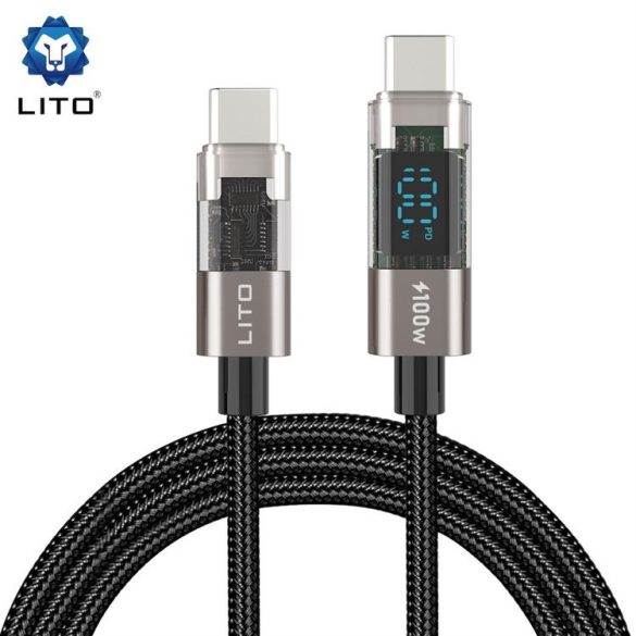 Lito LD09 Super Fast PD 100W USB Type-C 1M cablu de date digitale - negru