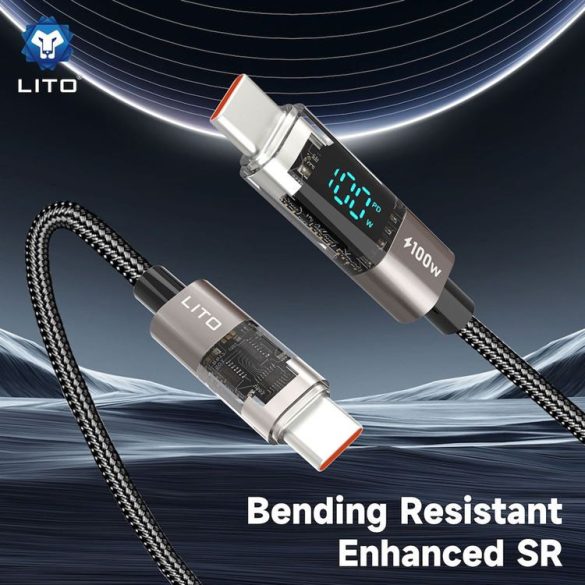 Lito LD09 Super Fast PD 100W USB Type-C 1M cablu de date digitale - negru