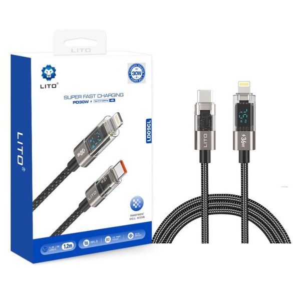 Lito LD09 Super Fast PD 100W USB Type-C 1M cablu de date digitale - negru