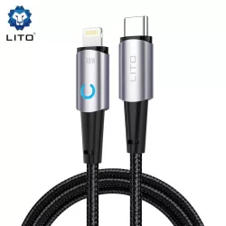   Lito LD10 Metal Data PD 60W USB Lightning 1M cablu de date - negru
