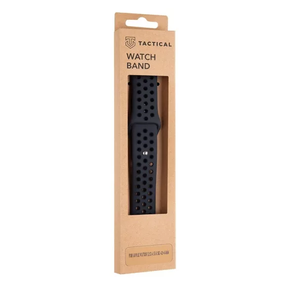Curea de ceas Apple iWatch TACTICAL 161 dublu silicon 42/44/45 mm - negru