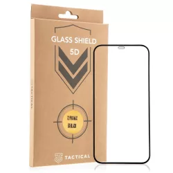   Film de sticlă cu acoperire completă pentru iPhone 12 Pro Max TACTICAL 5D HD pentru Apple - negru