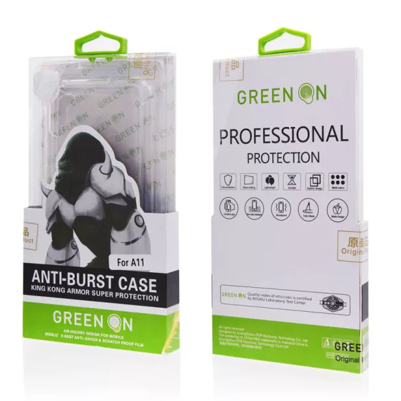HUSĂ! - Samsung A20S Green On Anti Shock Back Cover - Transparent