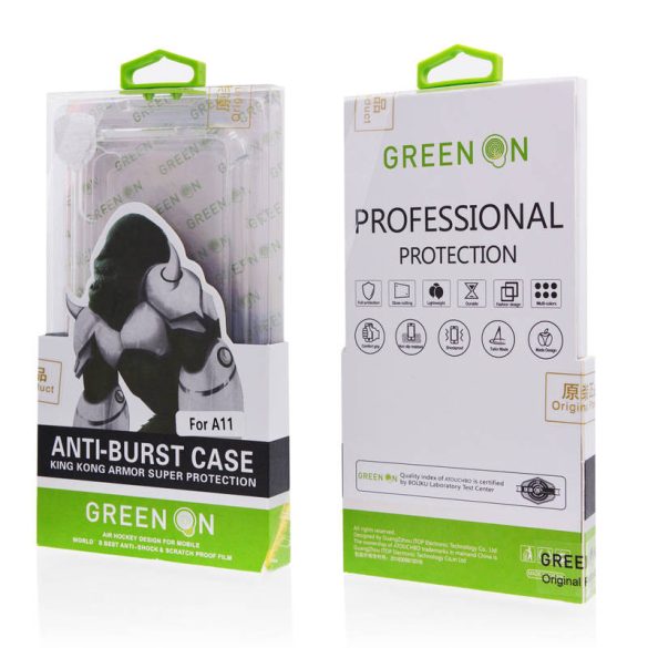 HUSĂ! - Samsung A70 Green On Anti Shock Back Cover - Transparent