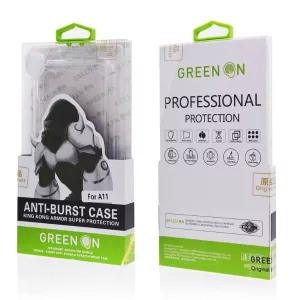 HUSĂ! - Samsung A50/A30S Green On Anti Shock Back Cover - Transparent