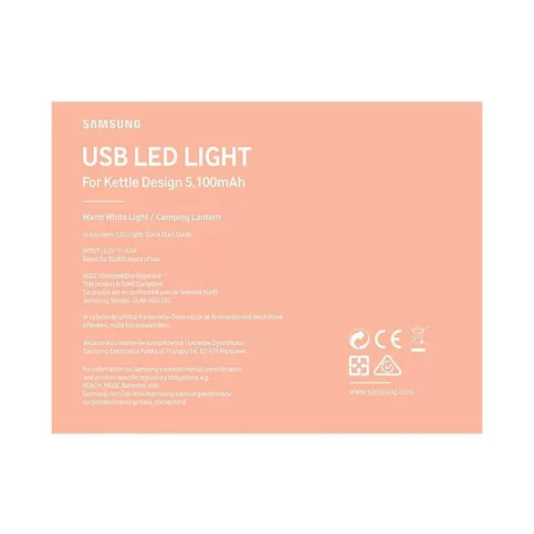 Samsung ET-LA510BREGWW USB LED lampă pentru cap - roz